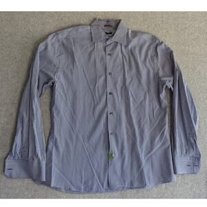 PAUL SMITH Men Dress Shirt‎ Size 39 Slim Fit Blue Gingham Plaid Preppy Italy